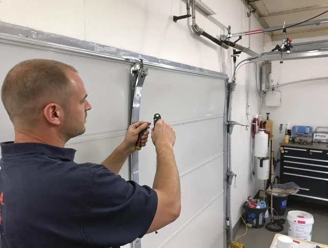 Before and after garage door dent repair by San Juan Capistrano Garage Door Repair in San Juan Capistrano