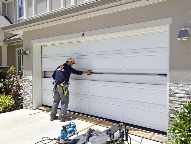 San Juan Capistrano Garage Door Repair team performing complete garage door replacement at San Juan Capistrano residence
