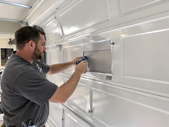 Garage door panel repair by San Juan Capistrano Garage Door Repair in San Juan Capistrano